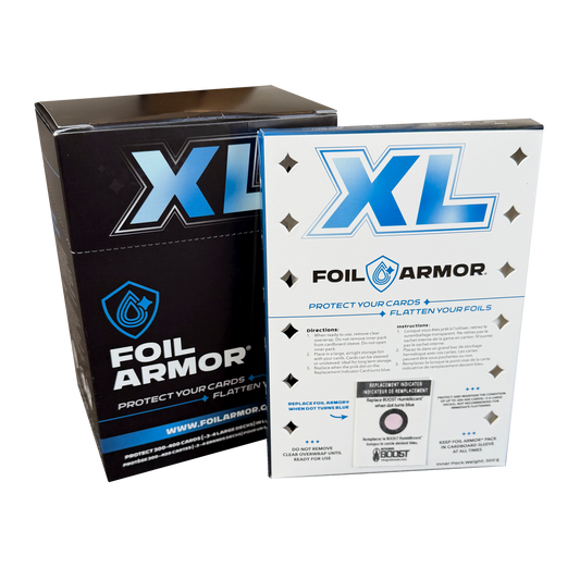 Foil Armor® XL - 65% RH 2-Way Humidity Control Packs For Trading Cards - Retail Display of 5 Packs